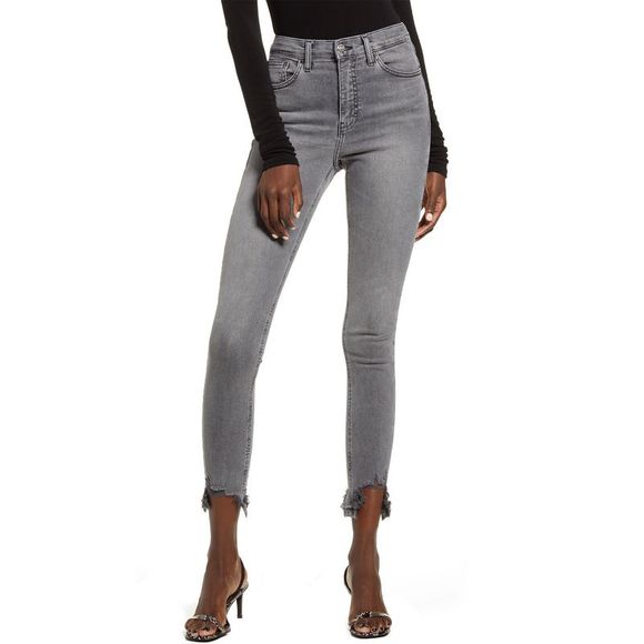Topshop Denim - Topshop Womens Jamie Jagged Hem Jeans 26W x 28L Grey - NWT $80